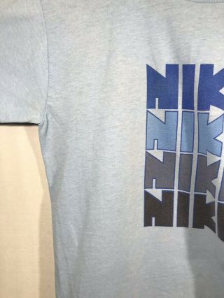 True Vintage 1970s 1980s Nike Logo T - Shirt Single Stitch Pinwheel Era Size Large 6