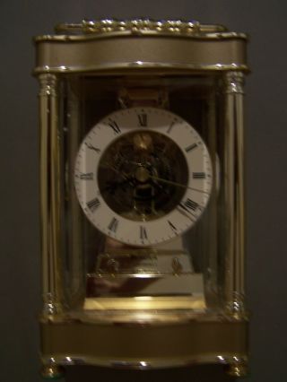 2 Vintage Mantel Desk Clocks A Bulova & Josten Clock Model b1341 Gold Tone 2