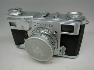 Vintage Zeiss Ikon Contax Rangefinder Camera & Lens 5cm F2 Sonnar,  Case To Fix