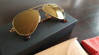 Rare Ray Ban Ultra Aviator 8029 18k Gold Plate Limited Edition Sunglasses
