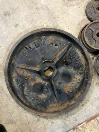 Vintage Rare Antique Bfco Deep Dish 45lb Pound Olympic Billard Barbell Plate