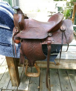 12 " Western Pony Miniature Horse Saddle Leather Vintage Western Decor