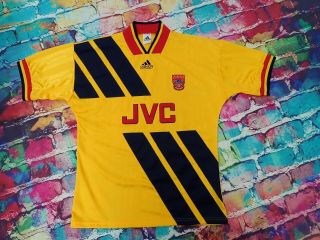 G12 1993 - 94 Arsenal Away Shirt Vintage Football Jersey Medium