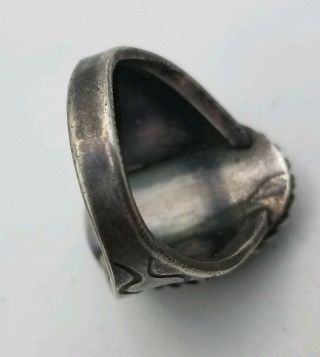 VINTAGE MENS NATIVE AMERICAN SILVER AND TURQUOISE RING grams,  Size11 3