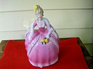 Vintage Large 7 1/2 " Madame Pompadour Dresser Doll Box Erphila Germany