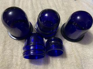 Vintage Early Rare Antique Blue Lenses Police Fire Alarm Glass