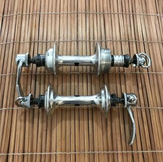 Vintage Campagnolo Record Low Flange Road Hubs - 32h / English