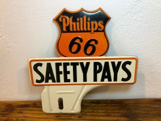 Phillips 66 License Plate Topper - Vintage Gas Oil Sign
