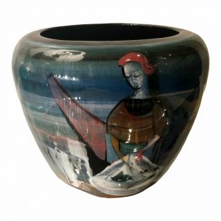 Rare Mid Century Modern Polia Pillin Studio Pottery Vase