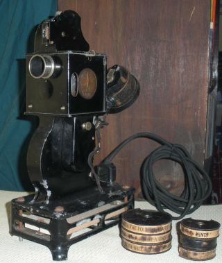 Antique 1920s Pathex Projector 9.  5 Mm Silent Film Era Vtg Pathe Baby & 6 Movies