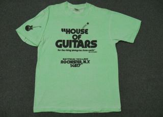Vtg 90s The House Of Guitars Rochester Ny Green L For The Rising Young Star Rare