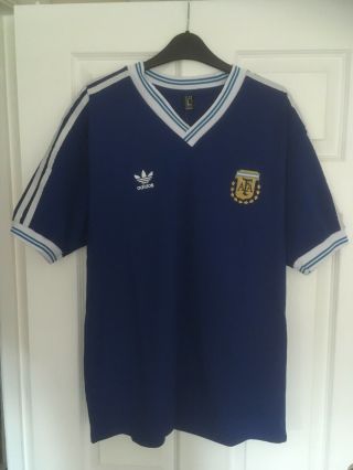 Retro Argentina Away Football Shirt 1990 World Cup Final Maradona Rare Vintage L