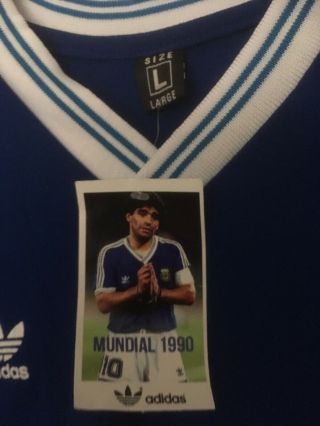 Retro Argentina Away Football Shirt 1990 World Cup Final Maradona Rare Vintage L 3