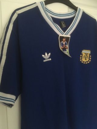Retro Argentina Away Football Shirt 1990 World Cup Final Maradona Rare Vintage L 5