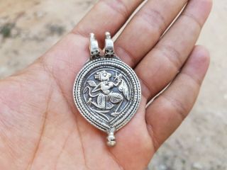1920s Vintage Old Lord Hanuman Tribal 14 Grams Silver Amulet Pendant