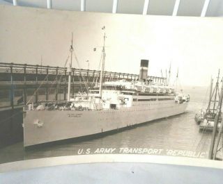 Us Army Transport Republic Wwii Preparation Postcard " Ship To Panama Canal