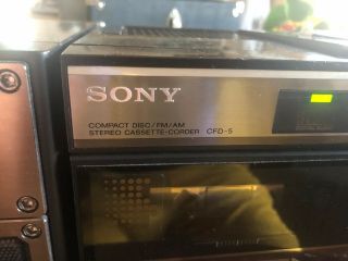 Vintage BoomBox Sony Compact Disc/FM/AM Stereo Cassette - corder CFD - 5 2