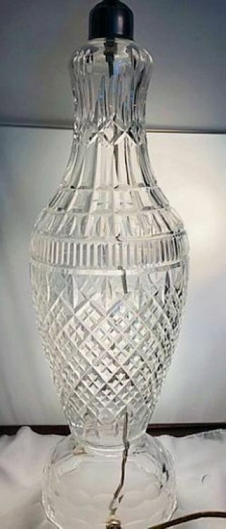 HUGE Vintage c1950 Waterford Irish Crystal Master Cutter Lamp C - 1748 Tramore Cut 3