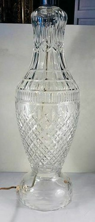 HUGE Vintage c1950 Waterford Irish Crystal Master Cutter Lamp C - 1748 Tramore Cut 4