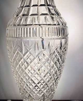 HUGE Vintage c1950 Waterford Irish Crystal Master Cutter Lamp C - 1748 Tramore Cut 5