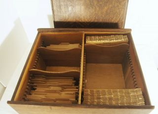 Vintage Ncr Oak Wood Receipt Credit File Box Dividers Instructions Receipts Euc