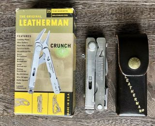 Leatherman Crunch.  Collectible,  Vintage Multitool With Old Design Box & Sheath