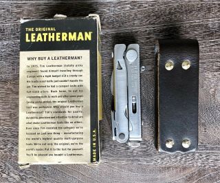 Leatherman Crunch.  Collectible,  Vintage Multitool with old design Box & Sheath 2