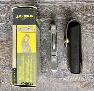 Leatherman Crunch.  Collectible,  Vintage Multitool with old design Box & Sheath 3