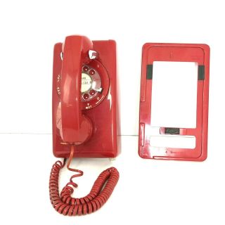 Vintage 1978 Rotary Dial Stromberg Carlson True Red Wall Phone Retro