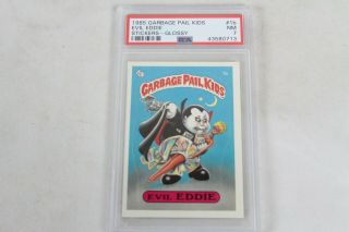 Vintage 1985 Series 1 Glossy Garbage Pail Kids Card Psa Graded 7 Evil Eddie 1b