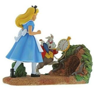 Alice In Wonderland Disney Statue Following The White Rabbit Enchanting Rare