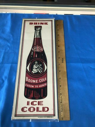 Vintage Kemper - Thomas Boone Cola Advertising Card Sign - 15 Inches Tall