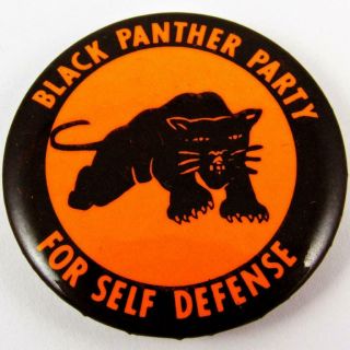 Vintage Black Panther Party For Self Defense Civil Rights Pin Pinback Button