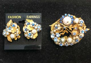 Rare Vintage By Robert Jewelry Brooch And Earrings Set