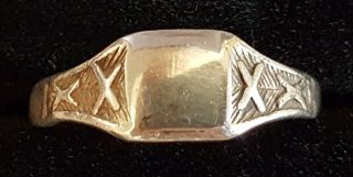 9 Carat White Gold Vintage Art Deco Antique Celtic Knot Ring - Size Q