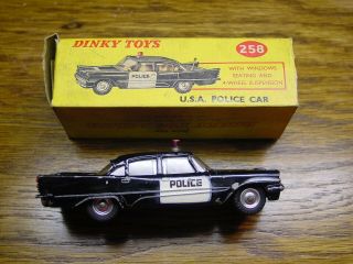 Vintage Dinky Toys No.  258 U.  S.  A.  Police Car Desoto Box