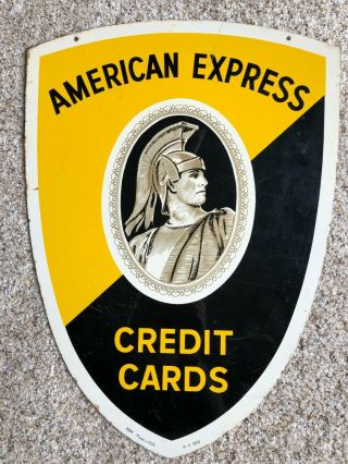 Vintage American Express Credit Cards Double Sided Sign (24 X 18 Inches)
