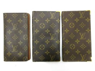 Auth 4 Item Set Louis Vuitton Monogram Long Billfold Vintage Pvc Leather 68469