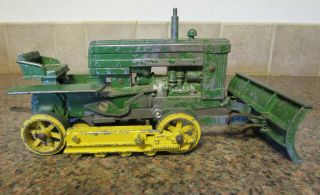 Vintage John Deere Crawler Tractor With Blade