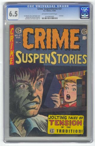 Crime Suspenstories 27 Cgc 6.  5 Vintage Ec Comic Gold 10c Horror Last Issue