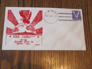 Uss Cobia Ss - 245,  1944 Commissioning Fdc,  The Electric Boat Co. ,  Wwii Sub