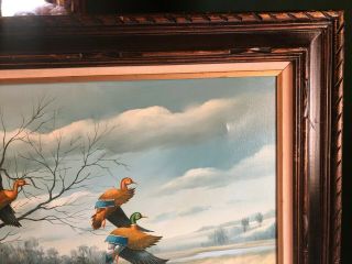 Duck Painting Oil on Canvas,  Vintage,  Very Large,  signed by artist,  Colliour ? 7