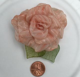 Vintage Fabrice Paris Brooch Of A Rose 3 1/16” Immaculate Nr