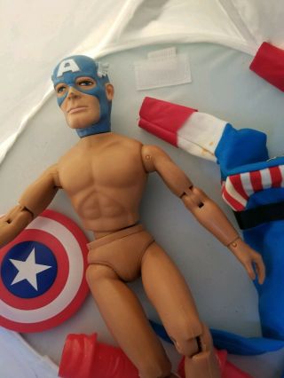 Vintage Mego Captain America 1977 12 Inch Figure Body Type 2