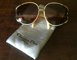 Christian Dior Lunettes Sunglasses Beige Pink Gold Vintage 2250 10 70s Rare