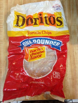 Rare Vintage Empty 1979 Doritos Tortilla Chips Bag Frito Lay 16 Oz One Pounder