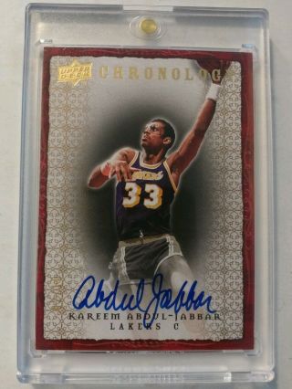 2007 - 08 Chronology Kareem Abdul - Jabbar Gold Auto Autograph /10 Lakers Hof Rare