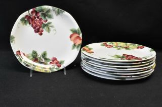 Royal Doulton Vintage Grape Tc1193 Set Of 9 Salad Plates