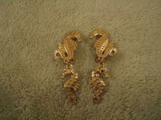 Christian Dior Gold Tone Clip - On Earrings 10k Gold Plated,