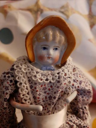 Antique 10 - Inch Bonnet Head Doll On " Alphabet " Body
